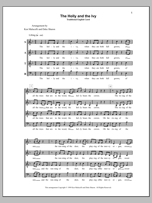 Deke Sharon The Holly and the Ivy Sheet Music Notes & Chords for Choral - Download or Print PDF