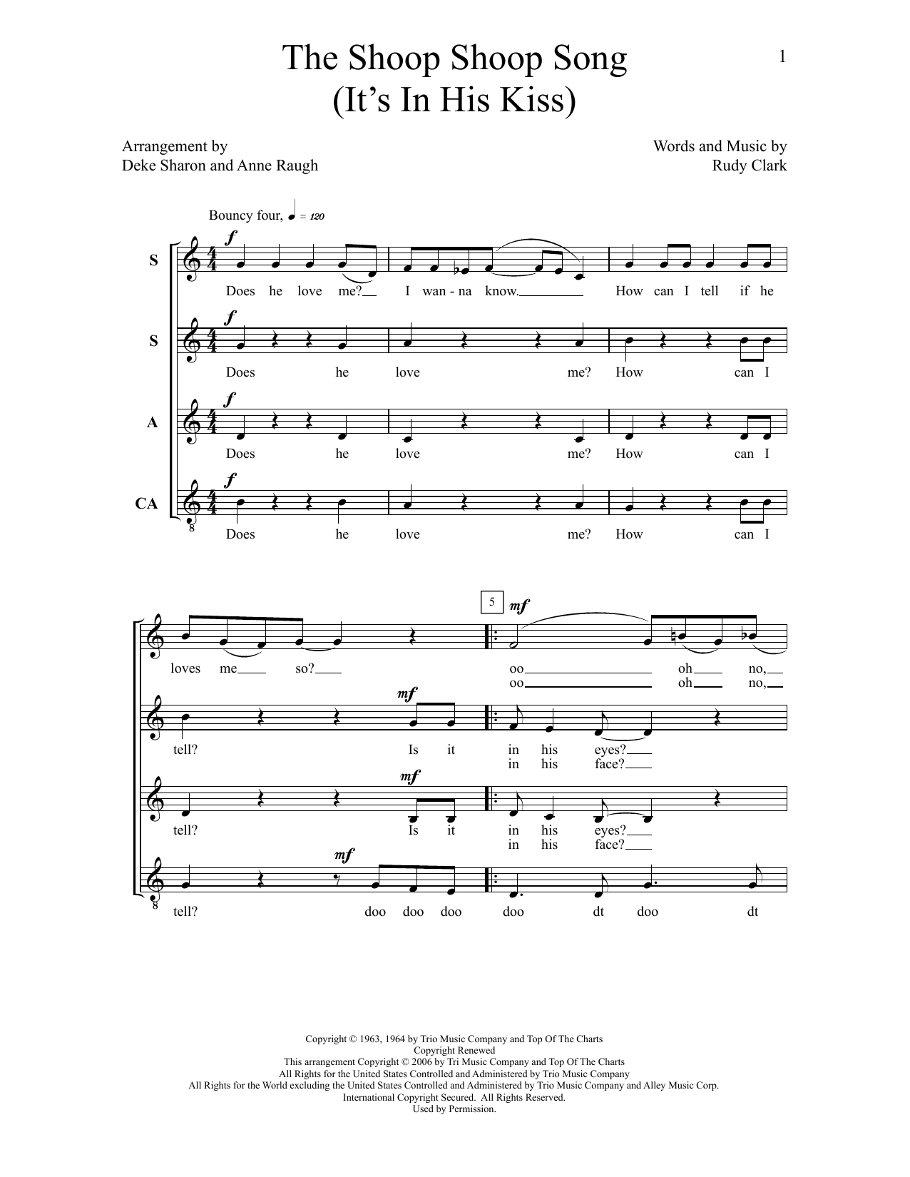 Deke Sharon The Shoop Shoop Song (it's In His Kiss) Sheet Music Notes & Chords for Choral - Download or Print PDF