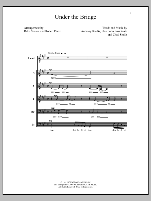 Deke Sharon Under The Bridge Sheet Music Notes & Chords for Choral - Download or Print PDF