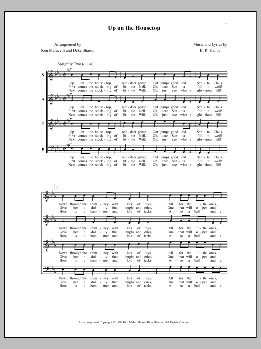 Deke Sharon Up on the Housetop Sheet Music Notes & Chords for Choral - Download or Print PDF