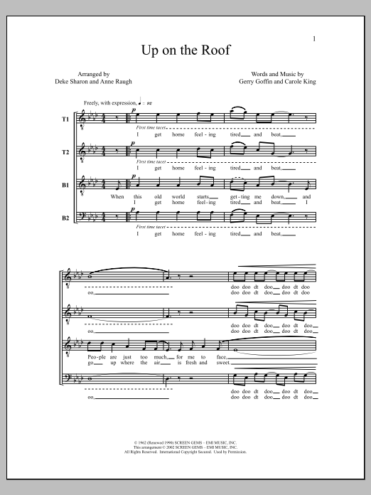 Deke Sharon Up On the Roof Sheet Music Notes & Chords for Choral - Download or Print PDF