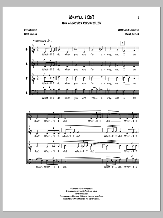 Deke Sharon What'll I Do? Sheet Music Notes & Chords for Choral - Download or Print PDF