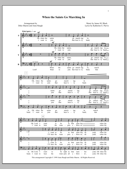 Deke Sharon When the Saints Go Marching In Sheet Music Notes & Chords for Choral - Download or Print PDF