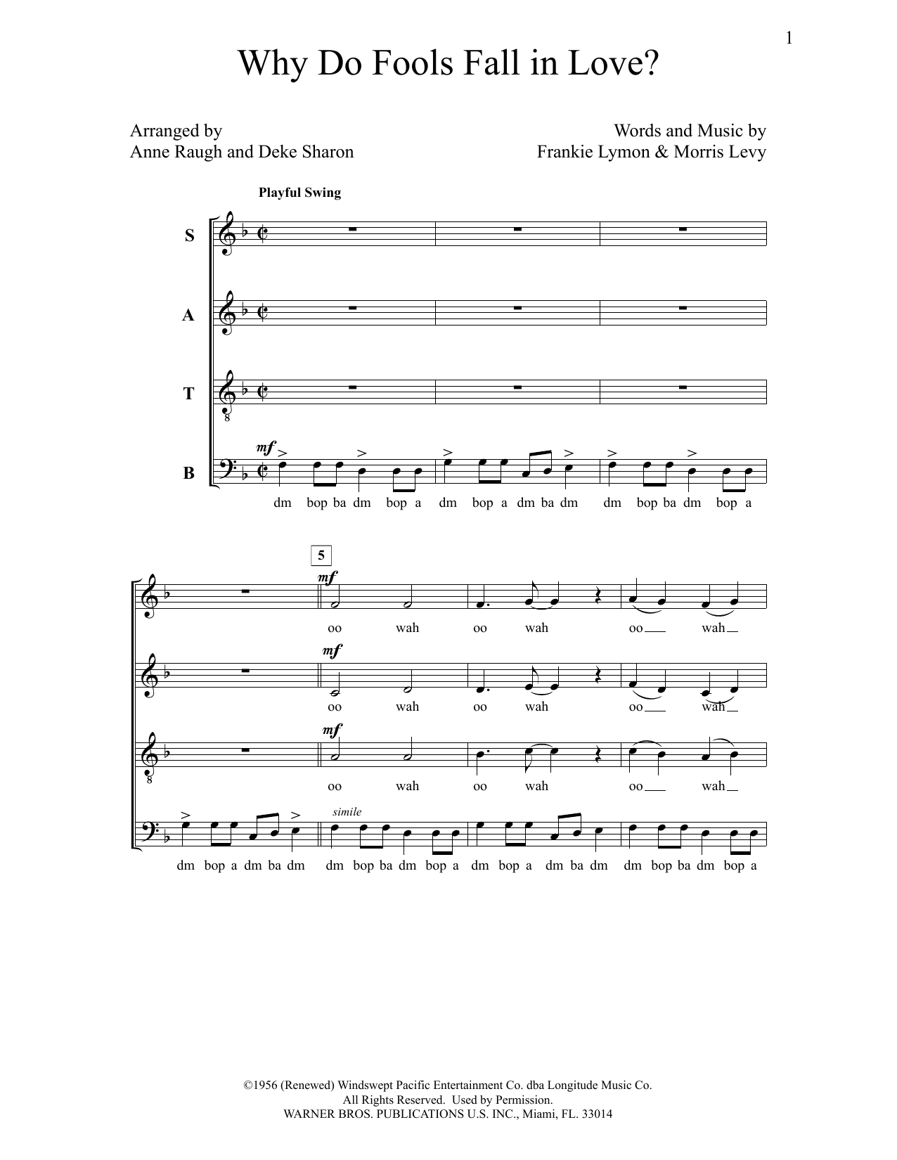 Deke Sharon Why Do Fools Fall in Love? Sheet Music Notes & Chords for Choral - Download or Print PDF