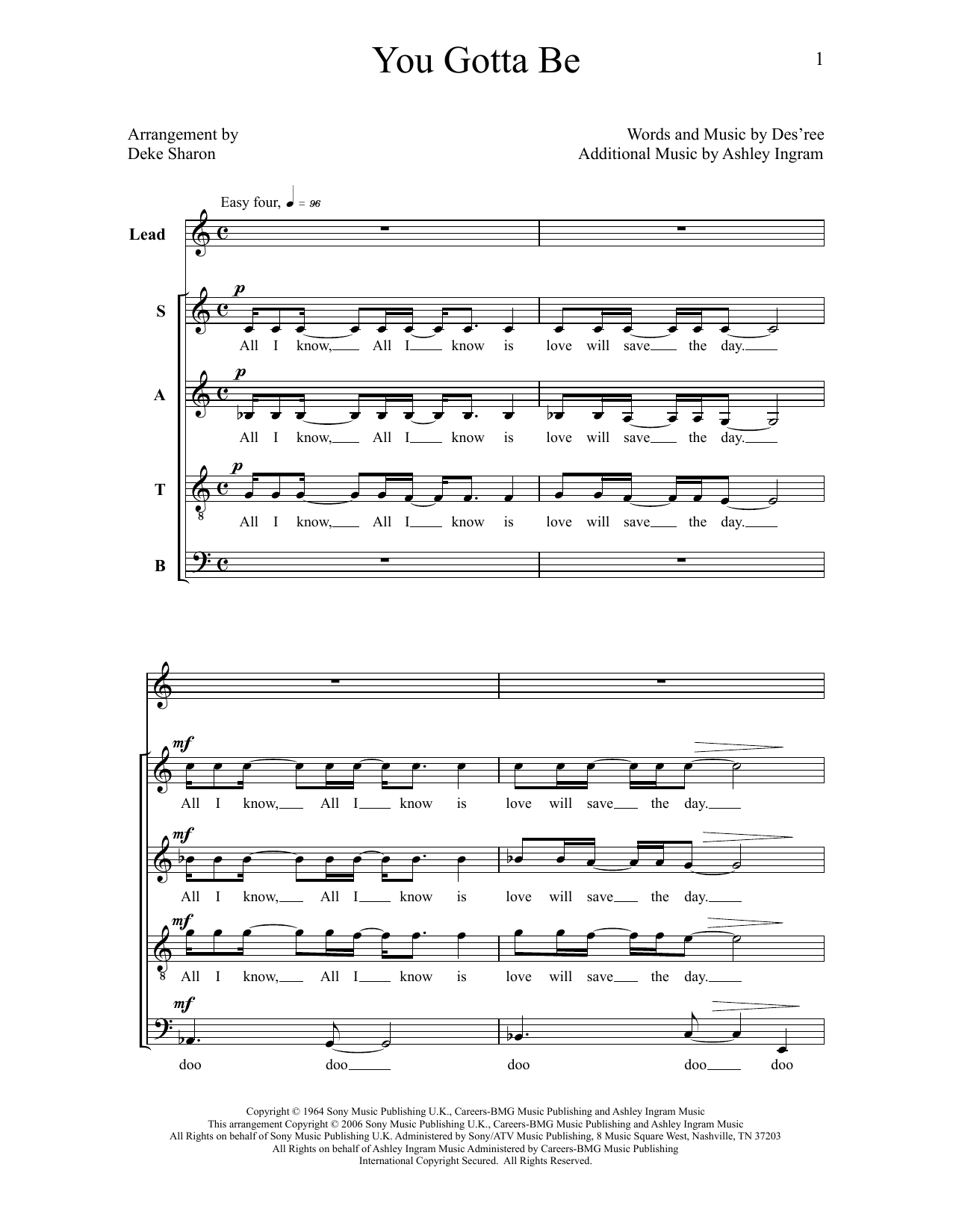 Deke Sharon You Gotta Be Sheet Music Notes & Chords for Choral - Download or Print PDF