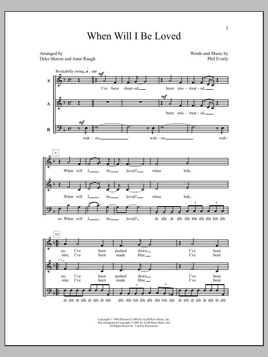 When Will I Be Loved sheet music