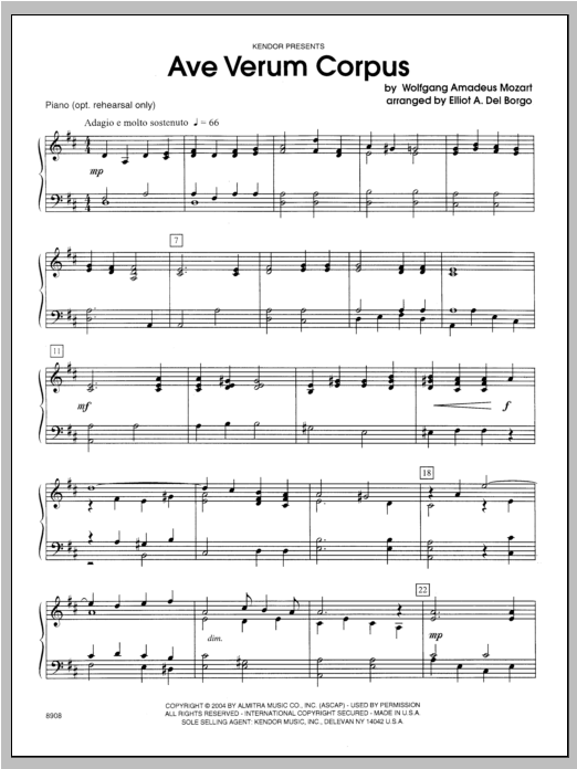 Ave Verum Corpus - Piano sheet music