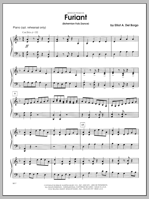 Furiant (Bohemian Folk Dance) - Piano (optional) sheet music