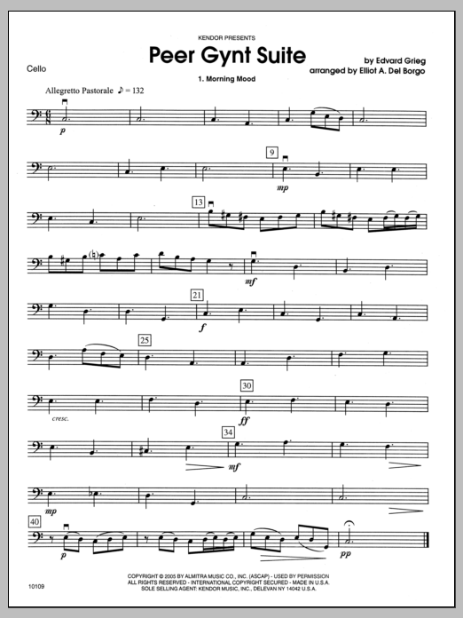Peer Gynt Suite - Cello sheet music