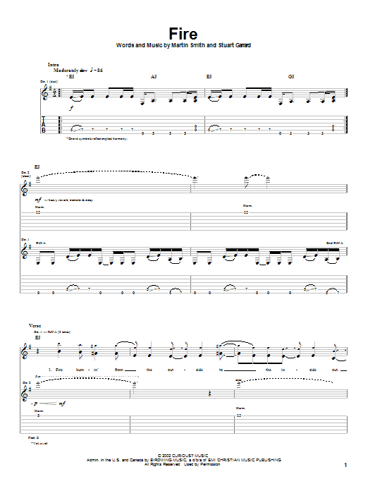 Delirious? Fire Sheet Music Notes & Chords for Guitar Tab - Download or Print PDF Delirious? Fire Sheet Music Notes & Chords for Guitar Tab - Download or Print PDF