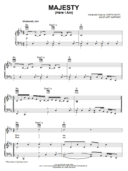 Delirious? Majesty (Here I Am) Sheet Music Notes & Chords for Easy Guitar - Download or Print PDF