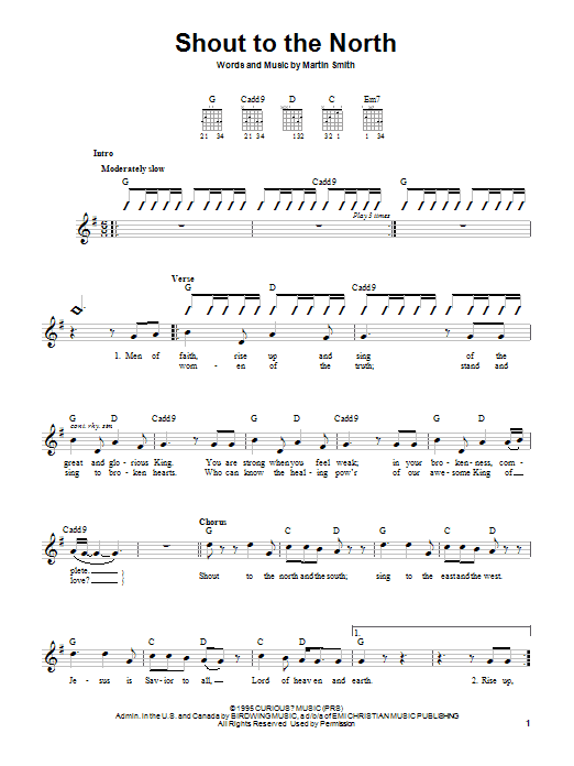 Delirious? Shout To The North Sheet Music Notes & Chords for Easy Guitar - Download or Print PDF