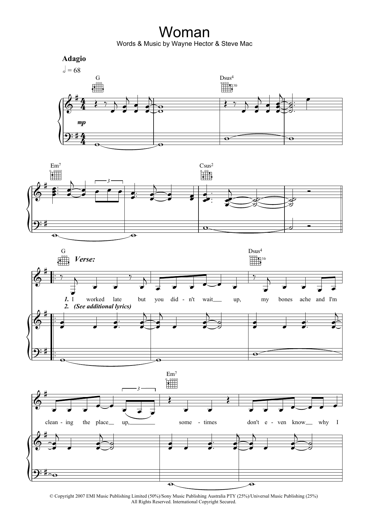 Delta Goodrem Woman Sheet Music Notes & Chords for Piano, Vocal & Guitar - Download or Print PDF