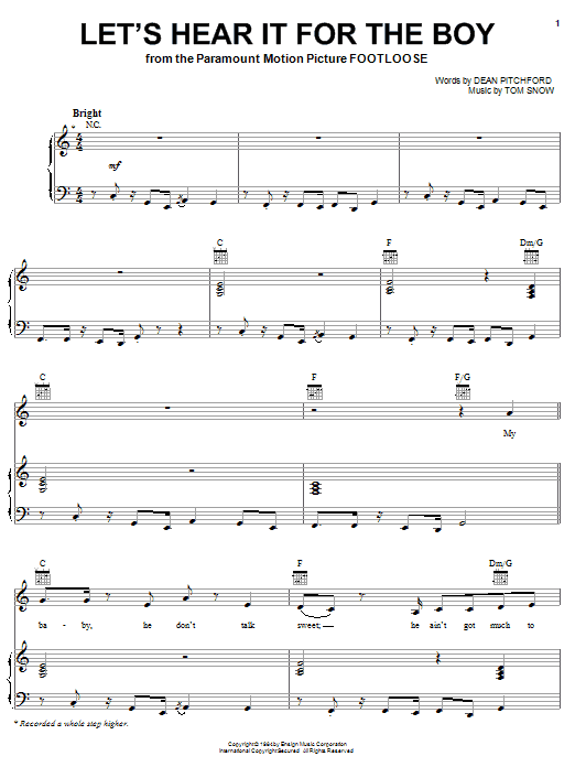 Deniece Williams Let's Hear It For The Boy Sheet Music Notes & Chords for Violin - Download or Print PDF