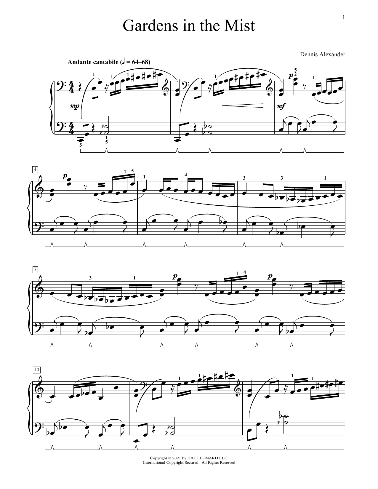 Dennis Alexander Gardens In The Mist Sheet Music Notes & Chords for Educational Piano - Download or Print PDF