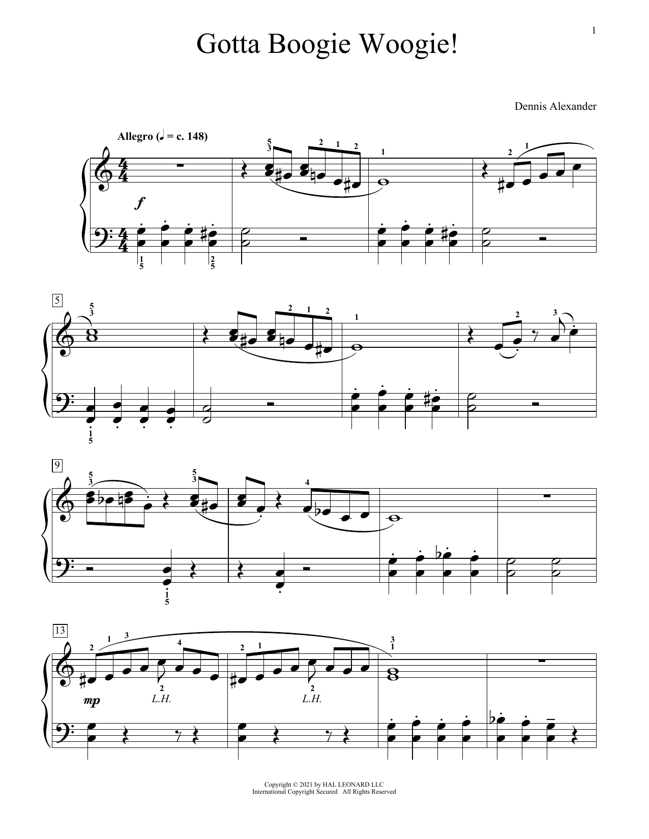 Dennis Alexander Gotta Boogie Woogie Sheet Music Notes & Chords for Educational Piano - Download or Print PDF