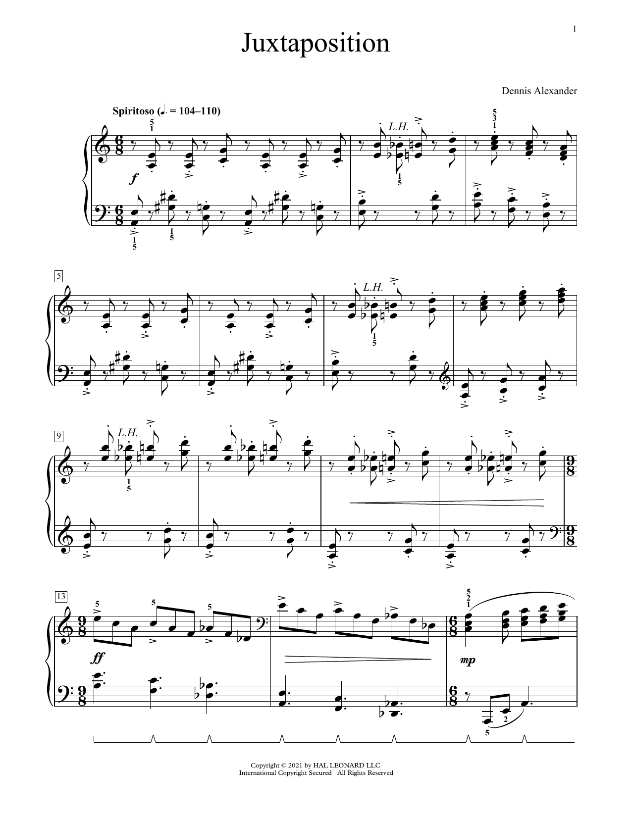Dennis Alexander Juxtaposition Sheet Music Notes & Chords for Educational Piano - Download or Print PDF