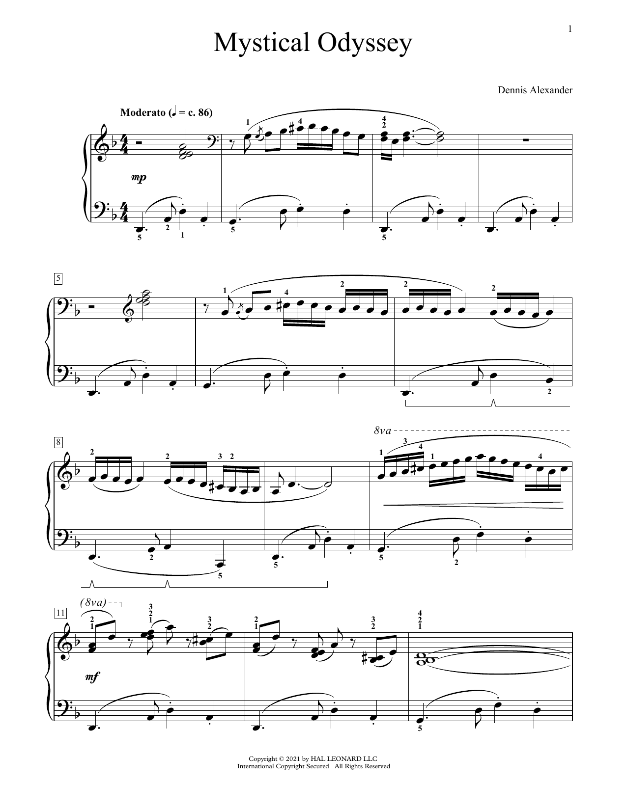 Dennis Alexander Mystical Odyssey Sheet Music Notes & Chords for Educational Piano - Download or Print PDF