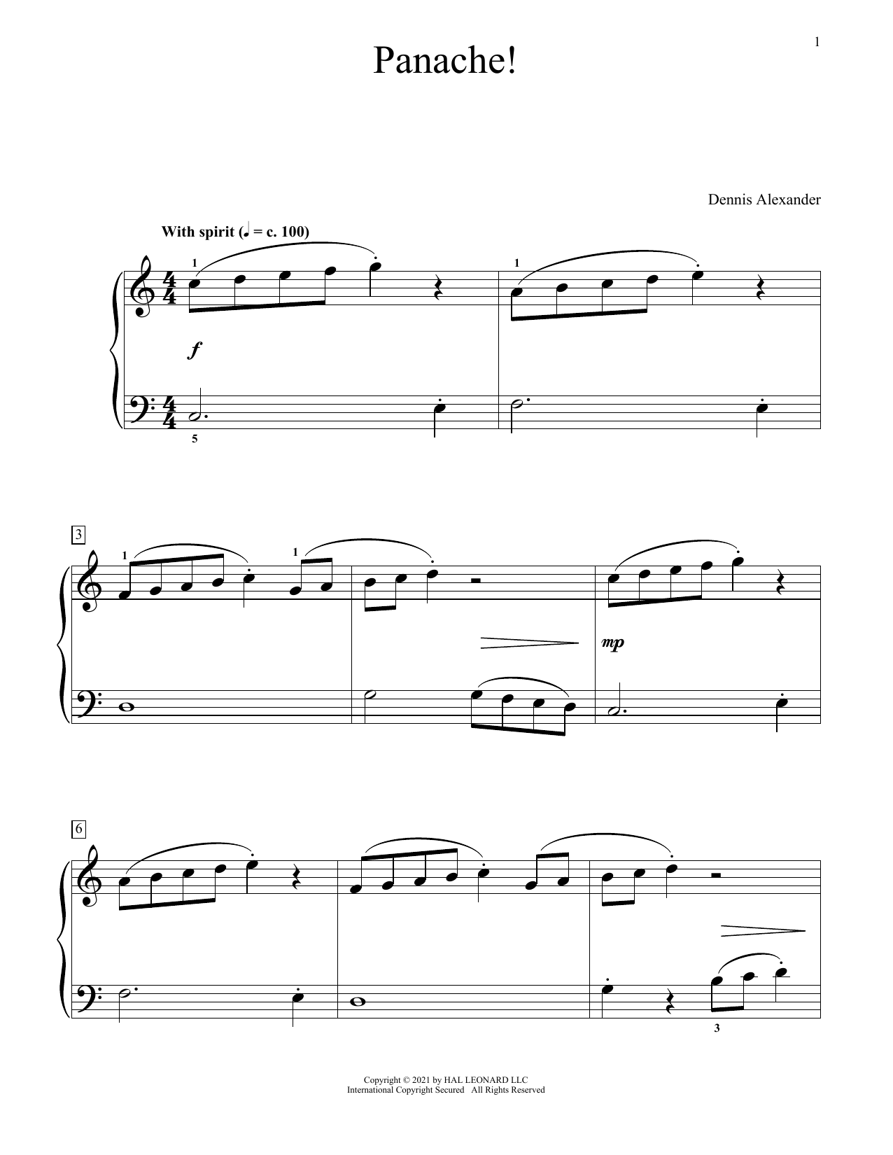 Dennis Alexander Panache! Sheet Music Notes & Chords for Educational Piano - Download or Print PDF