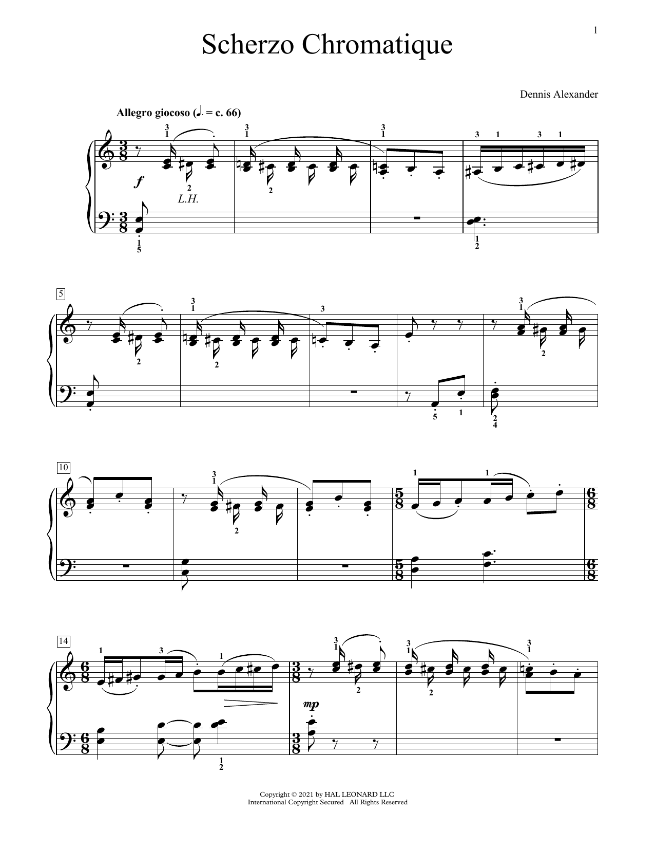 Dennis Alexander Scherzo Chromatique Sheet Music Notes & Chords for Educational Piano - Download or Print PDF