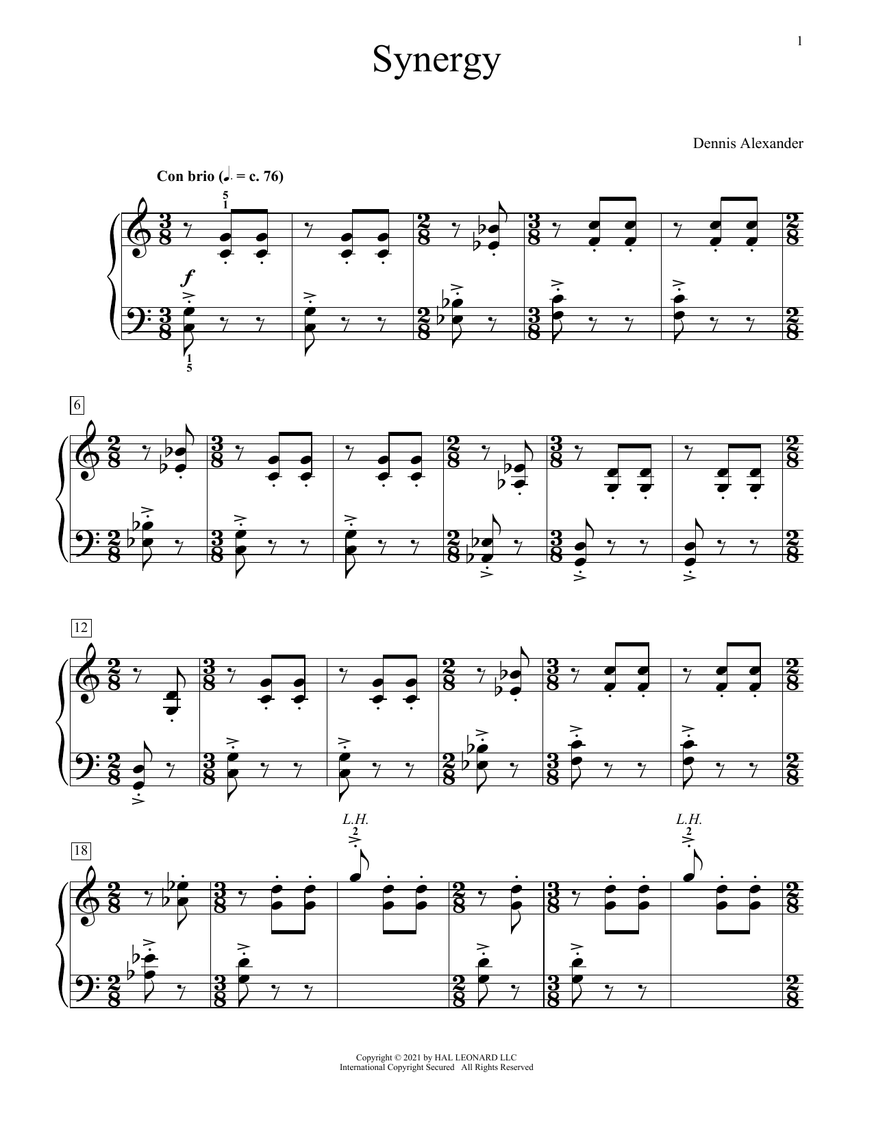 Dennis Alexander Synergy Sheet Music Notes & Chords for Educational Piano - Download or Print PDF