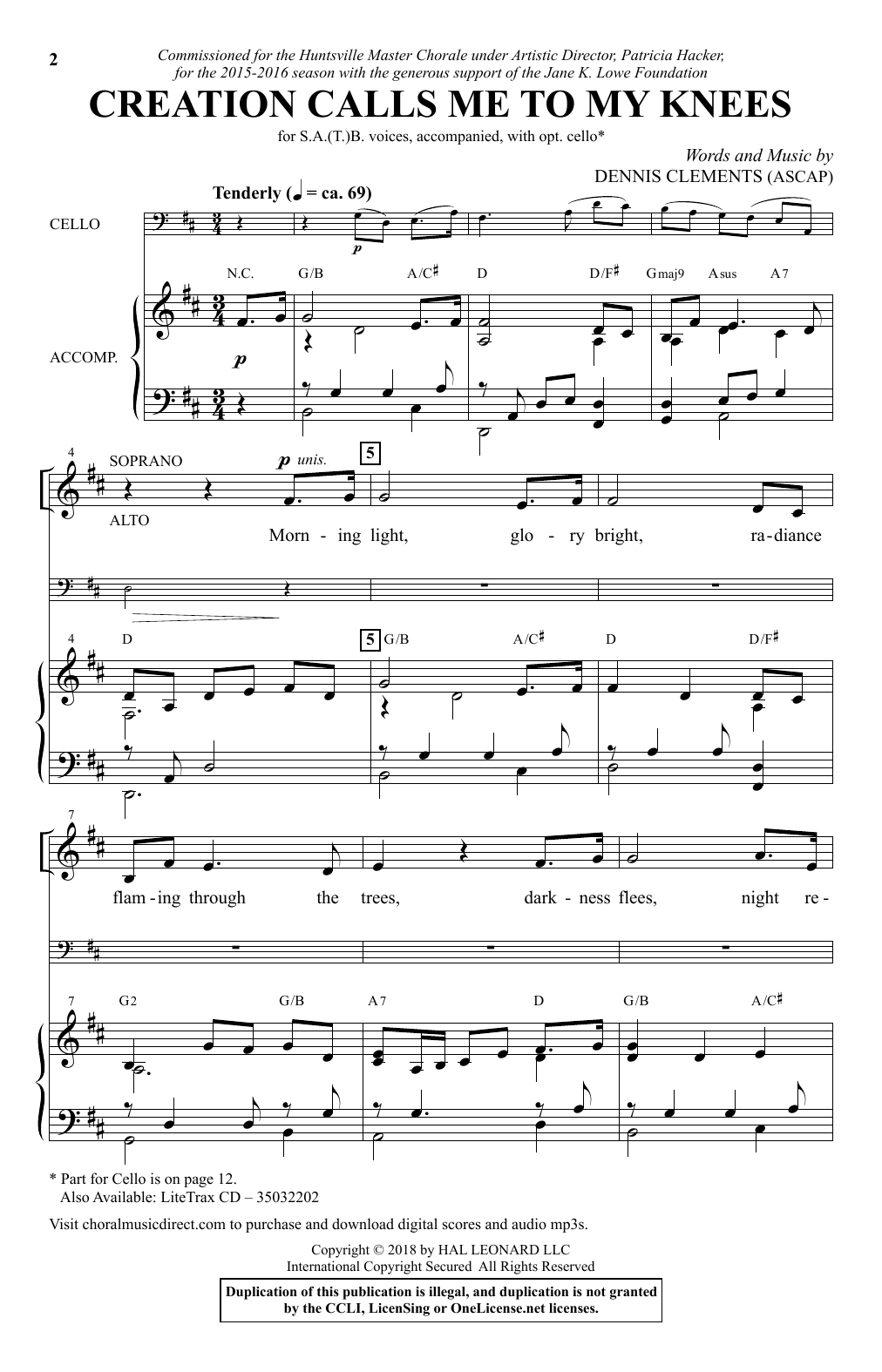 Dennis Clements Creation Calls Me To My Knees Sheet Music Notes & Chords for Choral - Download or Print PDF