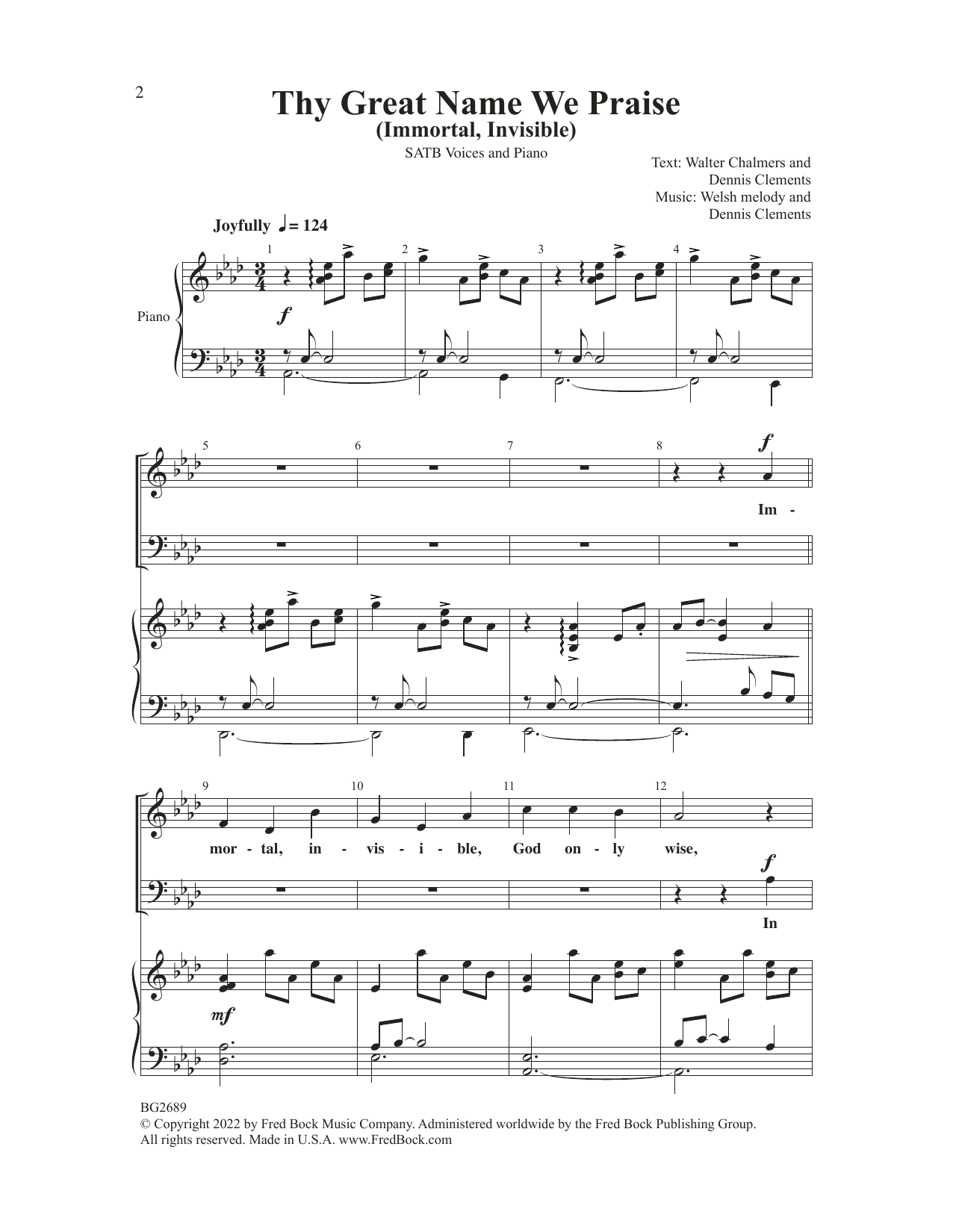 Dennis Clements Thy Great Name We Praise Sheet Music Notes & Chords for SATB Choir - Download or Print PDF