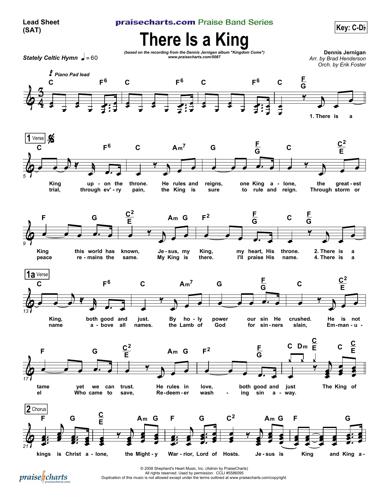 Dennis Jernigan There Is A King Sheet Music Notes & Chords for Lead Sheet / Fake Book - Download or Print PDF