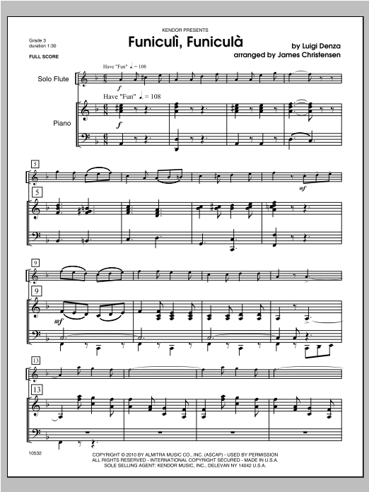 Funiculi, funiculá - Piano/Score sheet music