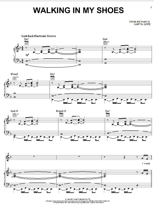 Depeche Mode Walking In My Shoes Sheet Music Notes & Chords for Piano, Vocal & Guitar (Right-Hand Melody) - Download or Print PDF