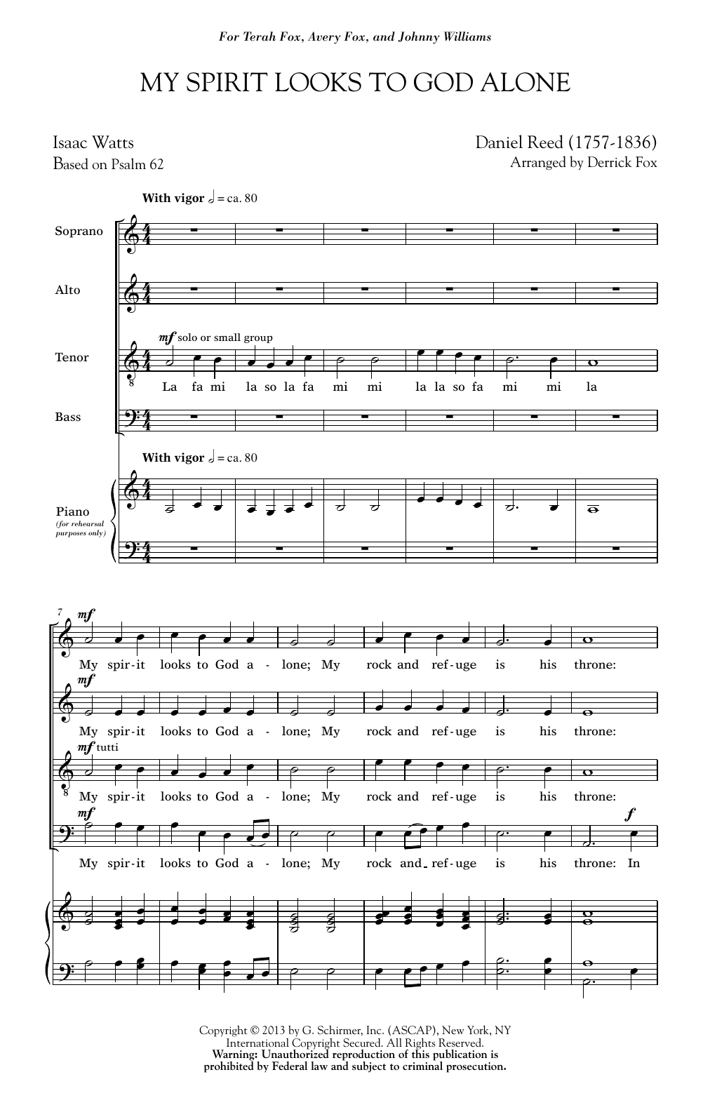 Derrick Fox My Spirit Looks To God Alone Sheet Music Notes & Chords for TTBB - Download or Print PDF