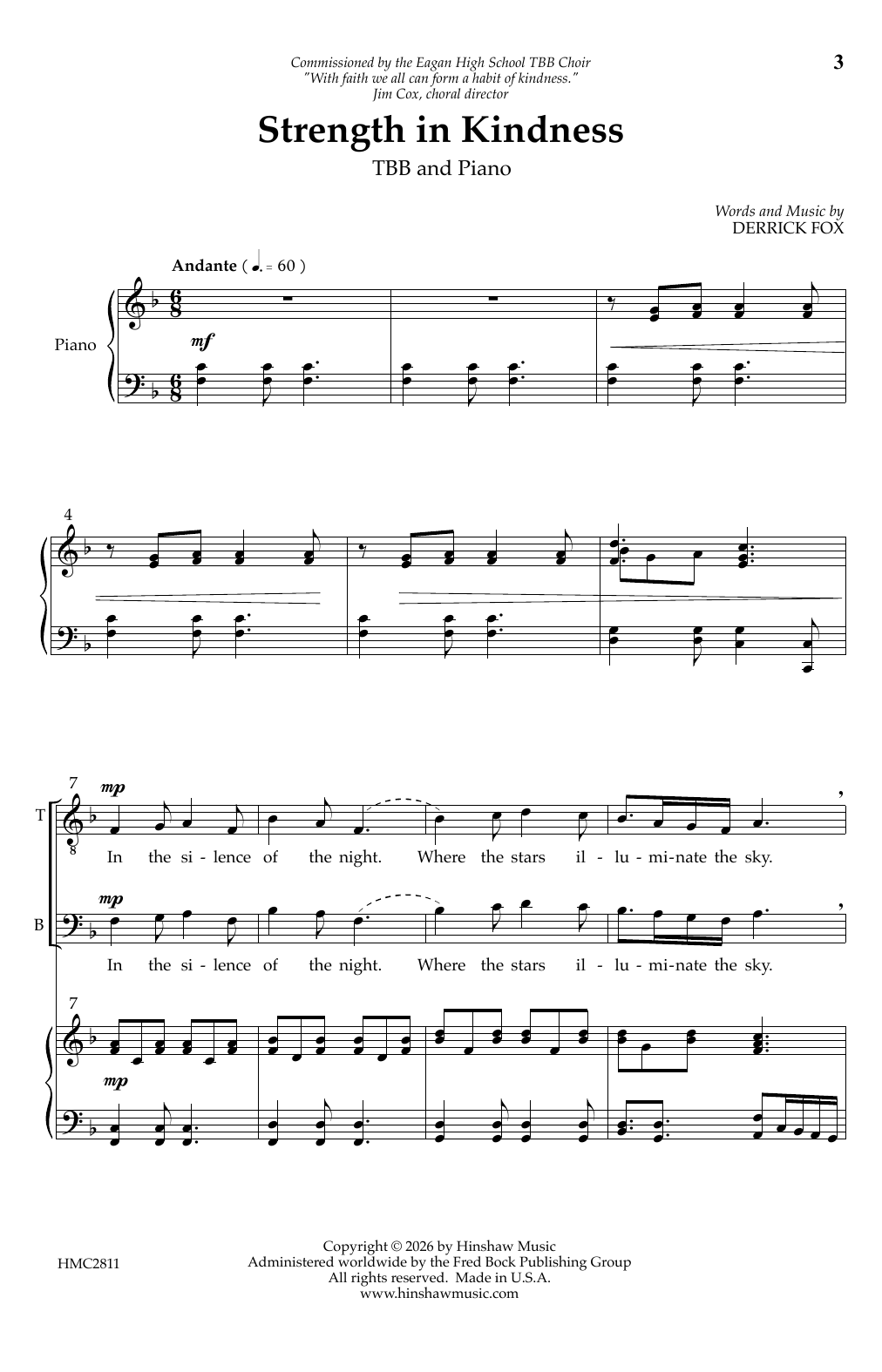 Derrick Fox Strength In Kindness Sheet Music Notes & Chords for TTBB Choir - Download or Print PDF