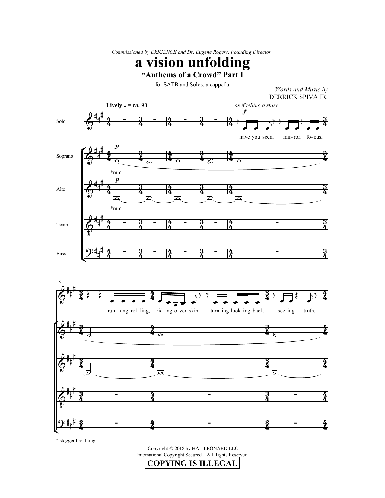 Derrick Spiva Vision Unfolding Sheet Music Notes & Chords for SATB Choir - Download or Print PDF