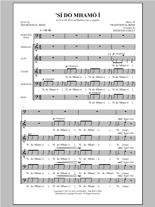 Desmond Earley Si Do Mhamo I Sheet Music Notes & Chords for SATB - Download or Print PDF