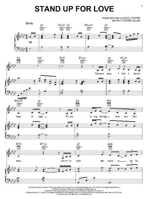 Stand Up For Love sheet music
