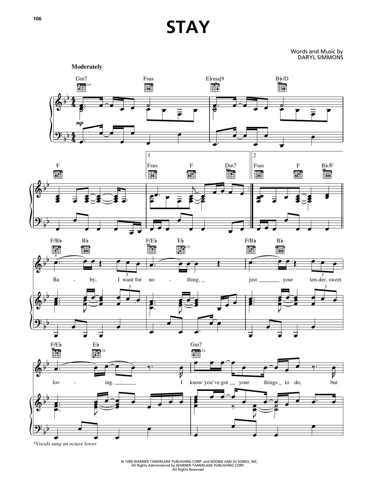 Destiny's Child Stay Sheet Music Notes & Chords for Piano, Vocal & Guitar Chords (Right-Hand Melody) - Download or Print PDF Destiny's Child Stay Sheet Music Notes & Chords for Piano, Vocal & Guitar Chords (Right-Hand Melody) - Download or Print PDF