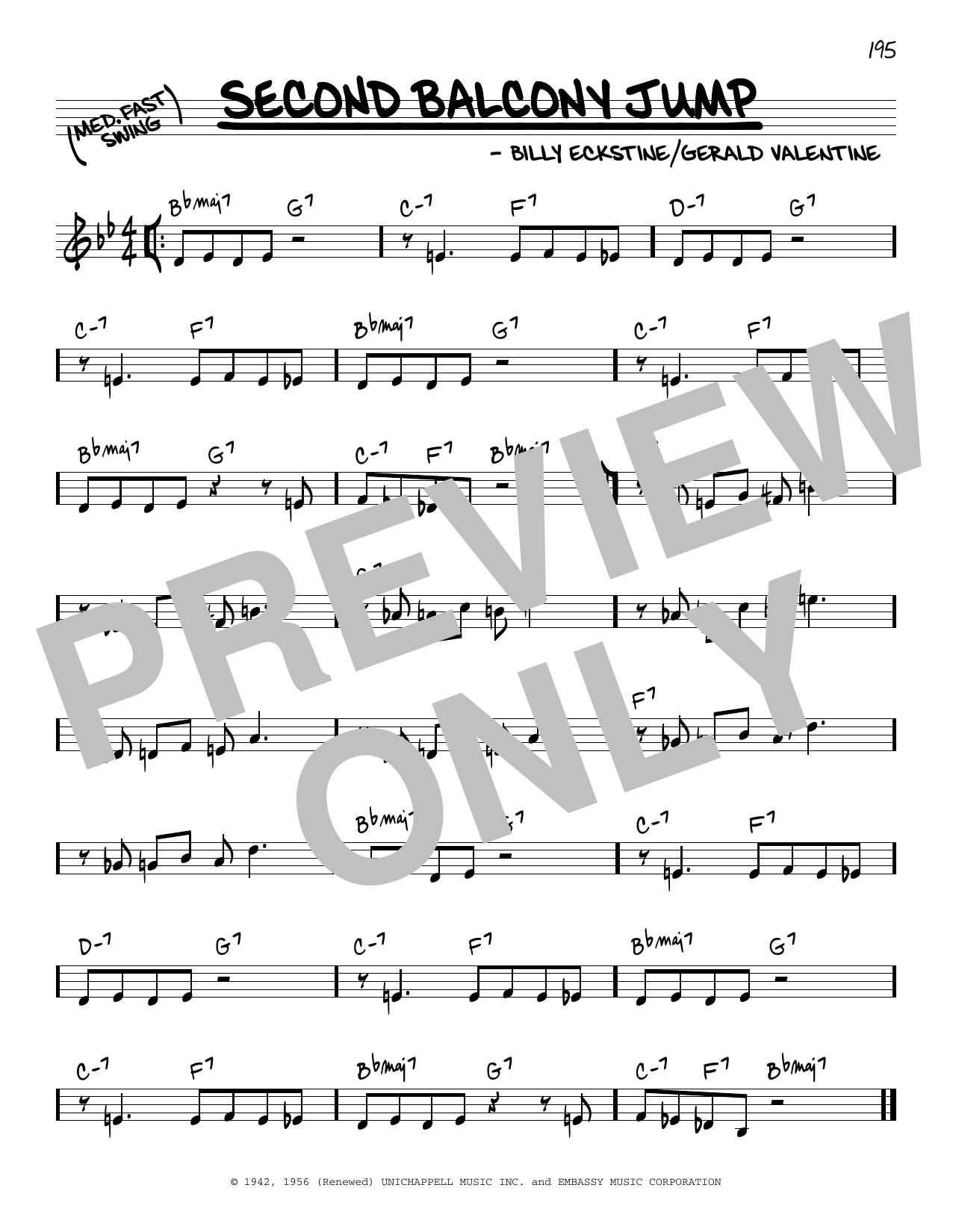 Dexter Gordon Second Balcony Jump Sheet Music Notes & Chords for Real Book – Melody & Chords - Download or Print PDF