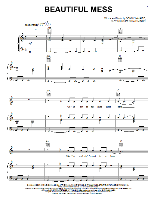 Diamond Rio Beautiful Mess Sheet Music Notes & Chords for Lyrics & Chords - Download or Print PDF