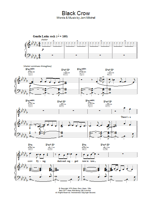 Diana Krall Black Crow Sheet Music Notes & Chords for Piano, Vocal & Guitar - Download or Print PDF