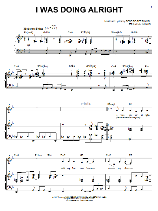 Diana Krall I Was Doing All Right Sheet Music Notes & Chords for Piano & Vocal - Download or Print PDF