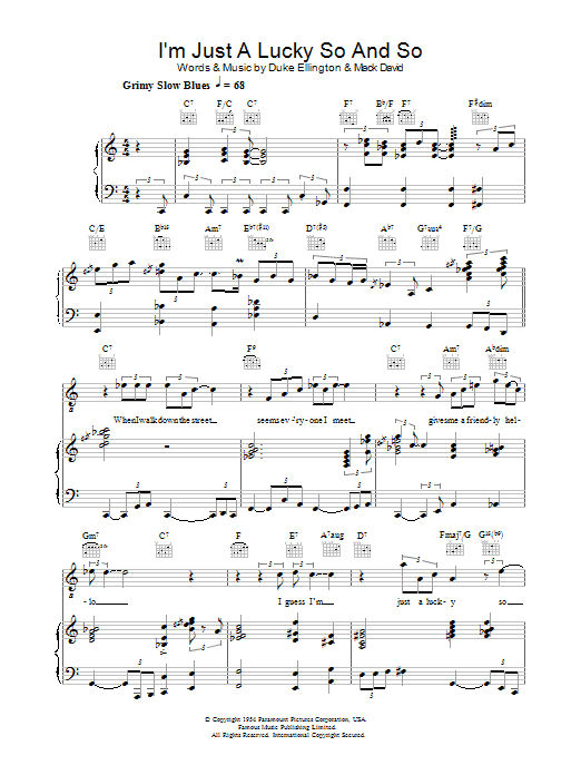 Diana Krall I'm Just A Lucky So And So Sheet Music Notes & Chords for Piano - Download or Print PDF