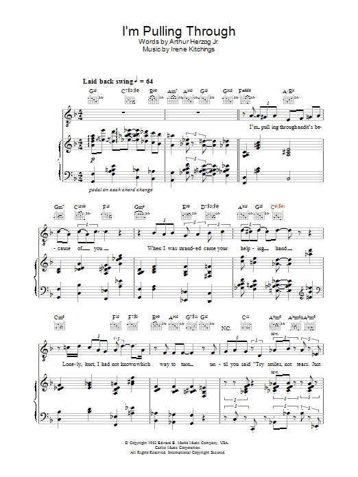 Diana Krall I'm Pulling Through Sheet Music Notes & Chords for Piano, Vocal & Guitar - Download or Print PDF