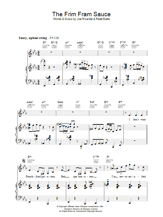 Diana Krall The Frim Fram Sauce Sheet Music Notes & Chords for Piano, Vocal & Guitar - Download or Print PDF