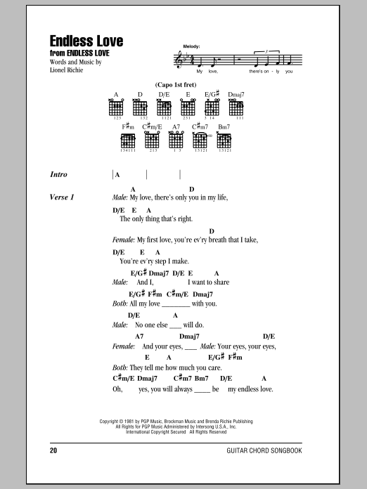 Diana Ross & Lionel Richie Endless Love Sheet Music Notes & Chords for French Horn - Download or Print PDF