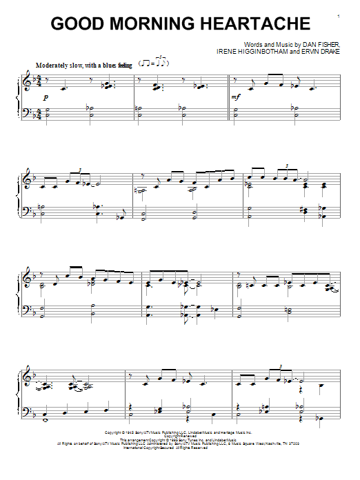 Diana Ross Good Morning Heartache Sheet Music Notes & Chords for Piano - Download or Print PDF