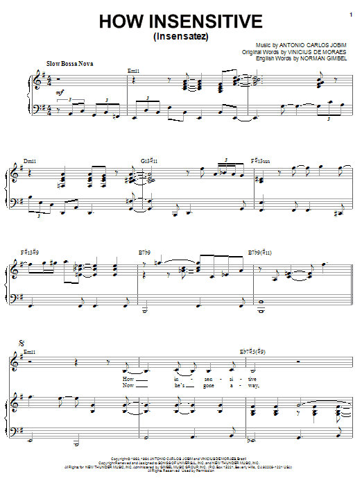 How Insensitive (Insensatez) sheet music