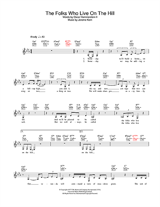 Preview Diana Krall The Folks Who Live On The Hill Jazz sheet music, notes and chords for Piano, Vocal & Guitar, SKU: 23067 sheet music, piano notes, chords, guitar tabs, score, transpose, transcribe, how to play, guide, download, learn, tutorial, progression, song, artist, awards, billboard, mtv, vh1, tour, single, album, release