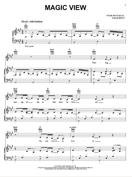 Diane Birch Magic View Sheet Music Notes & Chords for Piano, Vocal & Guitar (Right-Hand Melody) - Download or Print PDF