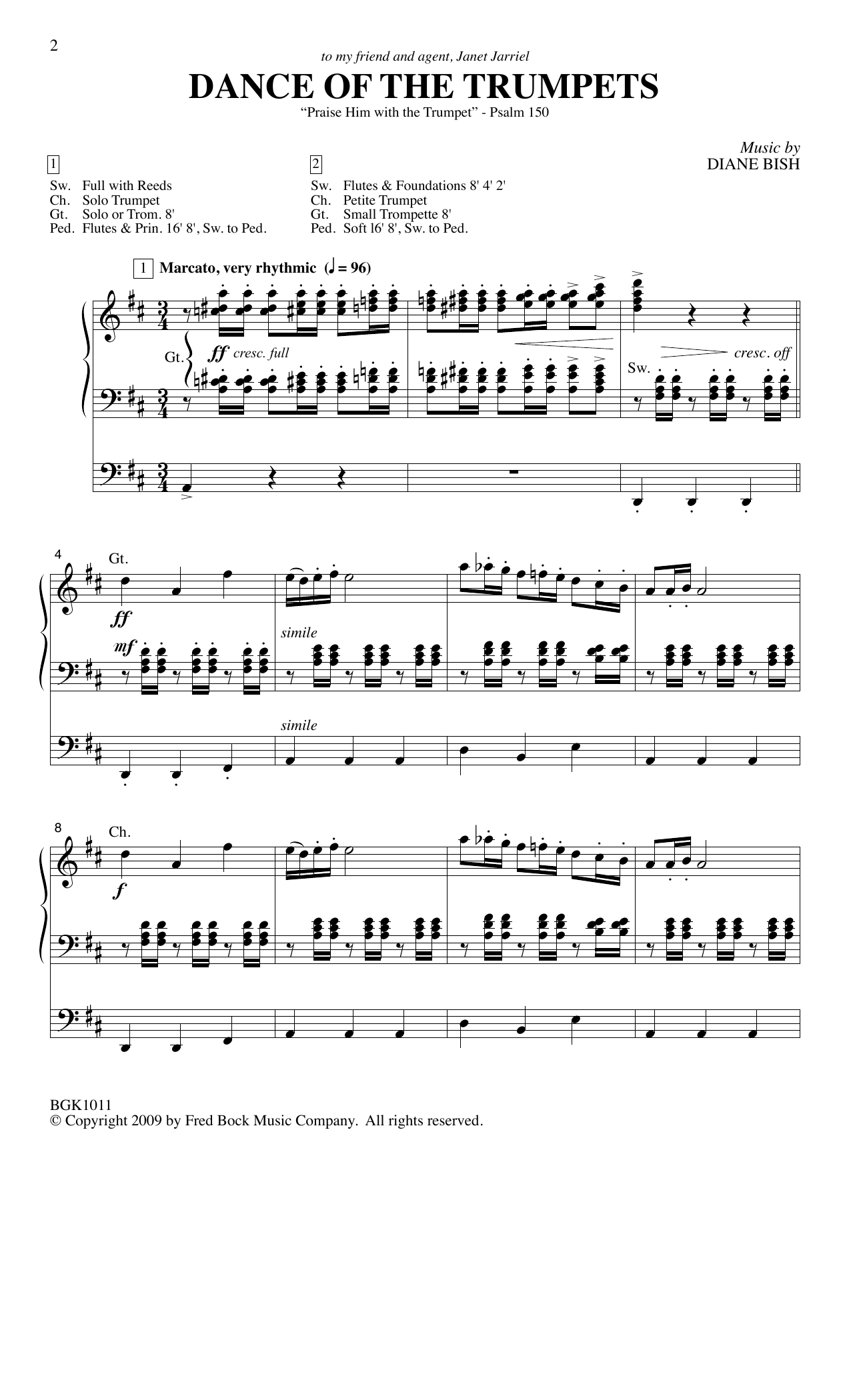 Diane Bish Dance Of The Trumpets Sheet Music Notes & Chords for Organ - Download or Print PDF