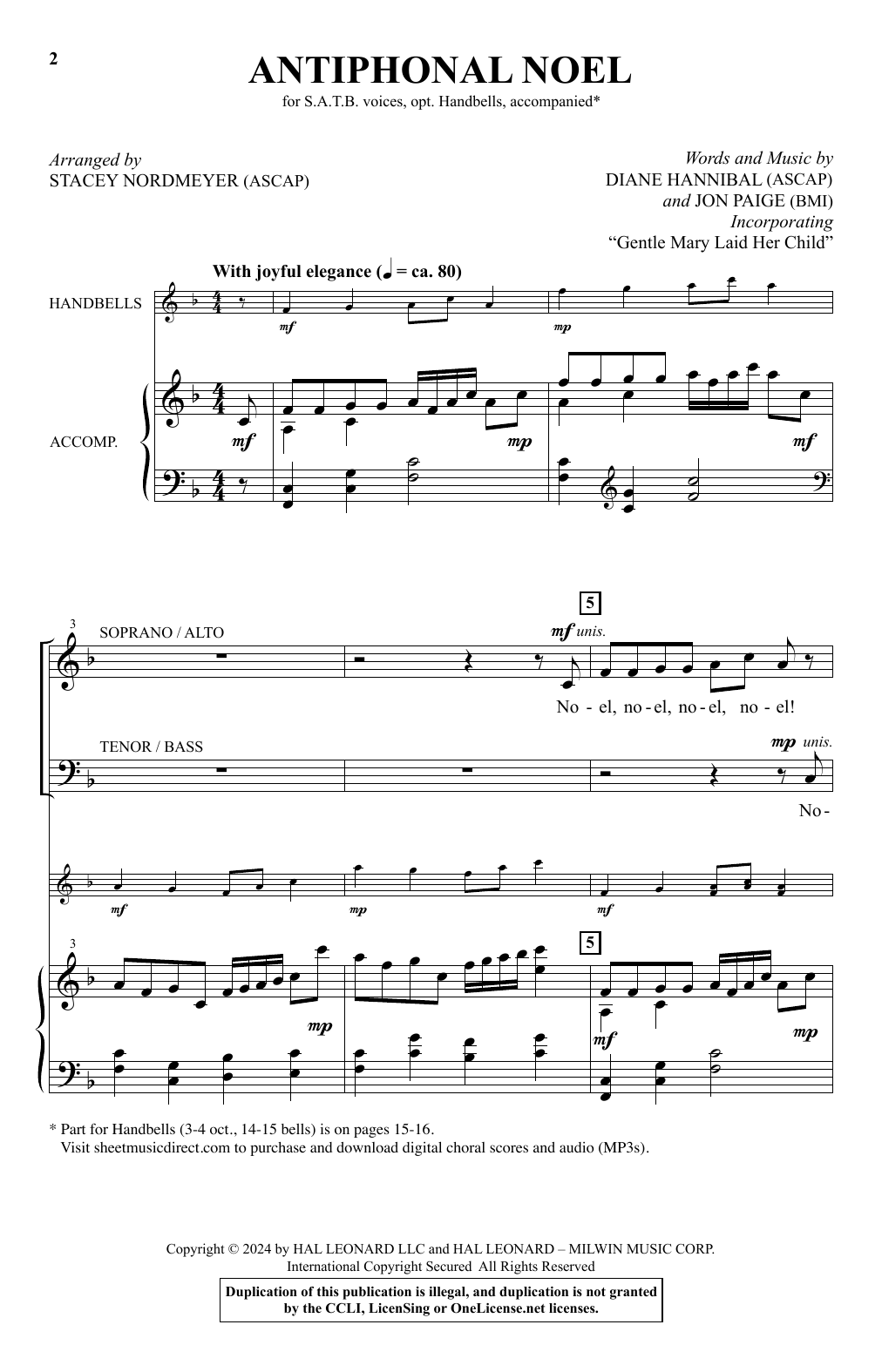 Diane Hannibal and Jon Paige Antiphonal Noel (arr. Stacey Nordmeyer) Sheet Music Notes & Chords for SATB Choir - Download or Print PDF